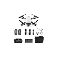 dji - spark fly more combo (version ue) - blanc | incl. 1 drone quadricoptère, 1 batterie de vol intelligente, 1 radiocommande, 1 chargeur voiture & autres | photos & vidéos en haute résolution