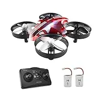 drone enfant atoyx jouets d'intérieur hélicoptère télécommandé quadcopter avec mode sans tête avion mini avec télécommande jouet cadeau pour enfant et débutant - rouge at-66