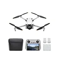 bundle dji mini 3 fly more (dji rc) – mini drone caméra léger et pliable avec vidéo 4k hdr, temps de vol de 38 minutes, prise verticale réelle et fonctions intelligentes.