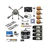 qwinout diy 2.4ghz 4-axis rc drone quadcopter apm2.8 flight controller m7n gps 3508 700kv j630 carbon fiber frame props with at9s tx quadcopter (with battery and charger)