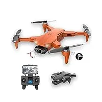 drone pliable quadcopter 4k hd caméra gps drone rc avec 1 batterie orange