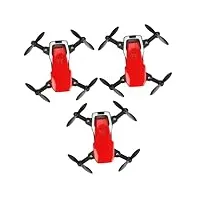 ibasenice 3 pièces mini drone quadricoptère drone professionnel drone pliable drone débutant quadcopter débutant jouet drone sans caméra mini-drone télécommande avion 4k rouge